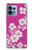 W3924 Cherry Blossom Pink Background Hülle Schutzhülle Taschen und Leder Flip für Motorola Edge+ (2023), X40, X40 Pro, Edge 40 Pro