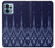 W3950 Textile Thai Blue Pattern Hülle Schutzhülle Taschen und Leder Flip für Motorola Edge+ (2023), X40, X40 Pro, Edge 40 Pro