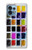 W3956 Watercolor Palette Box Graphic Hülle Schutzhülle Taschen und Leder Flip für Motorola Edge+ (2023), X40, X40 Pro, Edge 40 Pro