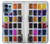 W3956 Watercolor Palette Box Graphic Hülle Schutzhülle Taschen und Leder Flip für Motorola Edge+ (2023), X40, X40 Pro, Edge 40 Pro