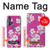 W3924 Cherry Blossom Pink Background Hülle Schutzhülle Taschen und Leder Flip für Motorola Edge+