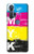 W3930 Cyan Magenta Yellow Key Hülle Schutzhülle Taschen und Leder Flip für Motorola Edge+