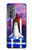 W3913 Colorful Nebula Space Shuttle Hülle Schutzhülle Taschen und Leder Flip für Motorola Edge (2022)