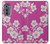 W3924 Cherry Blossom Pink Background Hülle Schutzhülle Taschen und Leder Flip für Motorola Edge (2022)