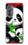 W3929 Cute Panda Eating Bamboo Hülle Schutzhülle Taschen und Leder Flip für Motorola Edge (2022)