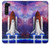 W3913 Colorful Nebula Space Shuttle Hülle Schutzhülle Taschen und Leder Flip für Motorola Edge