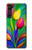 W3926 Colorful Tulip Oil Painting Hülle Schutzhülle Taschen und Leder Flip für Motorola Edge