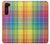 W3942 LGBTQ Rainbow Plaid Tartan Hülle Schutzhülle Taschen und Leder Flip für Motorola Edge