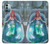 W3911 Cute Little Mermaid Aqua Spa Hülle Schutzhülle Taschen und Leder Flip für Nokia G11, G21