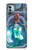 W3912 Cute Little Mermaid Aqua Spa Hülle Schutzhülle Taschen und Leder Flip für Nokia G11, G21