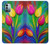 W3926 Colorful Tulip Oil Painting Hülle Schutzhülle Taschen und Leder Flip für Nokia G11, G21