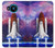 W3913 Colorful Nebula Space Shuttle Hülle Schutzhülle Taschen und Leder Flip für Nokia 8.3 5G