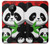 W3929 Cute Panda Eating Bamboo Hülle Schutzhülle Taschen und Leder Flip für Nokia 5.3