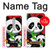 W3929 Cute Panda Eating Bamboo Hülle Schutzhülle Taschen und Leder Flip für Nokia 6.1, Nokia 6 2018