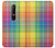 W3942 LGBTQ Rainbow Plaid Tartan Hülle Schutzhülle Taschen und Leder Flip für Nokia 6.1, Nokia 6 2018