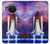 W3913 Colorful Nebula Space Shuttle Hülle Schutzhülle Taschen und Leder Flip für Nokia X20