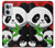W3929 Cute Panda Eating Bamboo Hülle Schutzhülle Taschen und Leder Flip für OnePlus Nord CE 2 5G