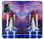 W3913 Colorful Nebula Space Shuttle Hülle Schutzhülle Taschen und Leder Flip für OnePlus Nord N300