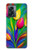 W3926 Colorful Tulip Oil Painting Hülle Schutzhülle Taschen und Leder Flip für OnePlus Nord N300