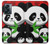 W3929 Cute Panda Eating Bamboo Hülle Schutzhülle Taschen und Leder Flip für OnePlus Nord N300