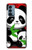 W3929 Cute Panda Eating Bamboo Hülle Schutzhülle Taschen und Leder Flip für OnePlus Nord N200 5G