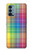 W3942 LGBTQ Rainbow Plaid Tartan Hülle Schutzhülle Taschen und Leder Flip für OnePlus Nord N200 5G