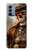 W3949 Steampunk Skull Smoking Hülle Schutzhülle Taschen und Leder Flip für OnePlus Nord N200 5G