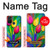 W3926 Colorful Tulip Oil Painting Hülle Schutzhülle Taschen und Leder Flip für OnePlus Nord N100