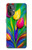 W3926 Colorful Tulip Oil Painting Hülle Schutzhülle Taschen und Leder Flip für OnePlus Nord N20 5G