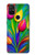 W3926 Colorful Tulip Oil Painting Hülle Schutzhülle Taschen und Leder Flip für OnePlus Nord N10 5G