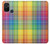 W3942 LGBTQ Rainbow Plaid Tartan Hülle Schutzhülle Taschen und Leder Flip für OnePlus Nord N10 5G