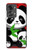 W3929 Cute Panda Eating Bamboo Hülle Schutzhülle Taschen und Leder Flip für OnePlus Nord 2T