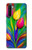 W3926 Colorful Tulip Oil Painting Hülle Schutzhülle Taschen und Leder Flip für OnePlus Nord