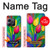 W3926 Colorful Tulip Oil Painting Hülle Schutzhülle Taschen und Leder Flip für OnePlus 10T