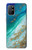 W3920 Abstract Ocean Blue Color Mixed Emerald Hülle Schutzhülle Taschen und Leder Flip für OnePlus 8T