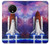 W3913 Colorful Nebula Space Shuttle Hülle Schutzhülle Taschen und Leder Flip für OnePlus 7T