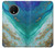 W3920 Abstract Ocean Blue Color Mixed Emerald Hülle Schutzhülle Taschen und Leder Flip für OnePlus 7T