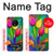 W3926 Colorful Tulip Oil Painting Hülle Schutzhülle Taschen und Leder Flip für OnePlus 7T