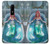 W3911 Cute Little Mermaid Aqua Spa Hülle Schutzhülle Taschen und Leder Flip für OnePlus 6