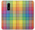 W3942 LGBTQ Rainbow Plaid Tartan Hülle Schutzhülle Taschen und Leder Flip für OnePlus 6