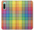 W3942 LGBTQ Rainbow Plaid Tartan Hülle Schutzhülle Taschen und Leder Flip für Sony Xperia 10 IV