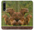 W3917 Capybara Family Giant Guinea Pig Hülle Schutzhülle Taschen und Leder Flip für Sony Xperia 1 IV