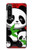 W3929 Cute Panda Eating Bamboo Hülle Schutzhülle Taschen und Leder Flip für Sony Xperia 1 IV