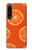 W3946 Seamless Orange Pattern Hülle Schutzhülle Taschen und Leder Flip für Sony Xperia 1 IV