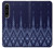 W3950 Textile Thai Blue Pattern Hülle Schutzhülle Taschen und Leder Flip für Sony Xperia 1 IV