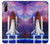 W3913 Colorful Nebula Space Shuttle Hülle Schutzhülle Taschen und Leder Flip für Sony Xperia 10 III