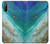 W3920 Abstract Ocean Blue Color Mixed Emerald Hülle Schutzhülle Taschen und Leder Flip für Sony Xperia 10 III