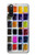 W3956 Watercolor Palette Box Graphic Hülle Schutzhülle Taschen und Leder Flip für Sony Xperia 10 III