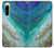 W3920 Abstract Ocean Blue Color Mixed Emerald Hülle Schutzhülle Taschen und Leder Flip für Sony Xperia 5 IV