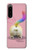 W3923 Cat Bottom Rainbow Tail Hülle Schutzhülle Taschen und Leder Flip für Sony Xperia 5 IV